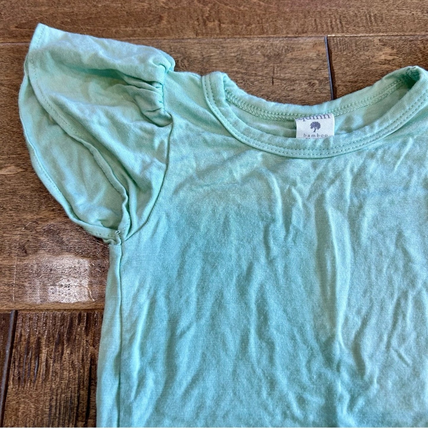Kate Quinn Infant Girls Ruffle Short Sleeve Romper Mint Green Size 6-12 M EUC