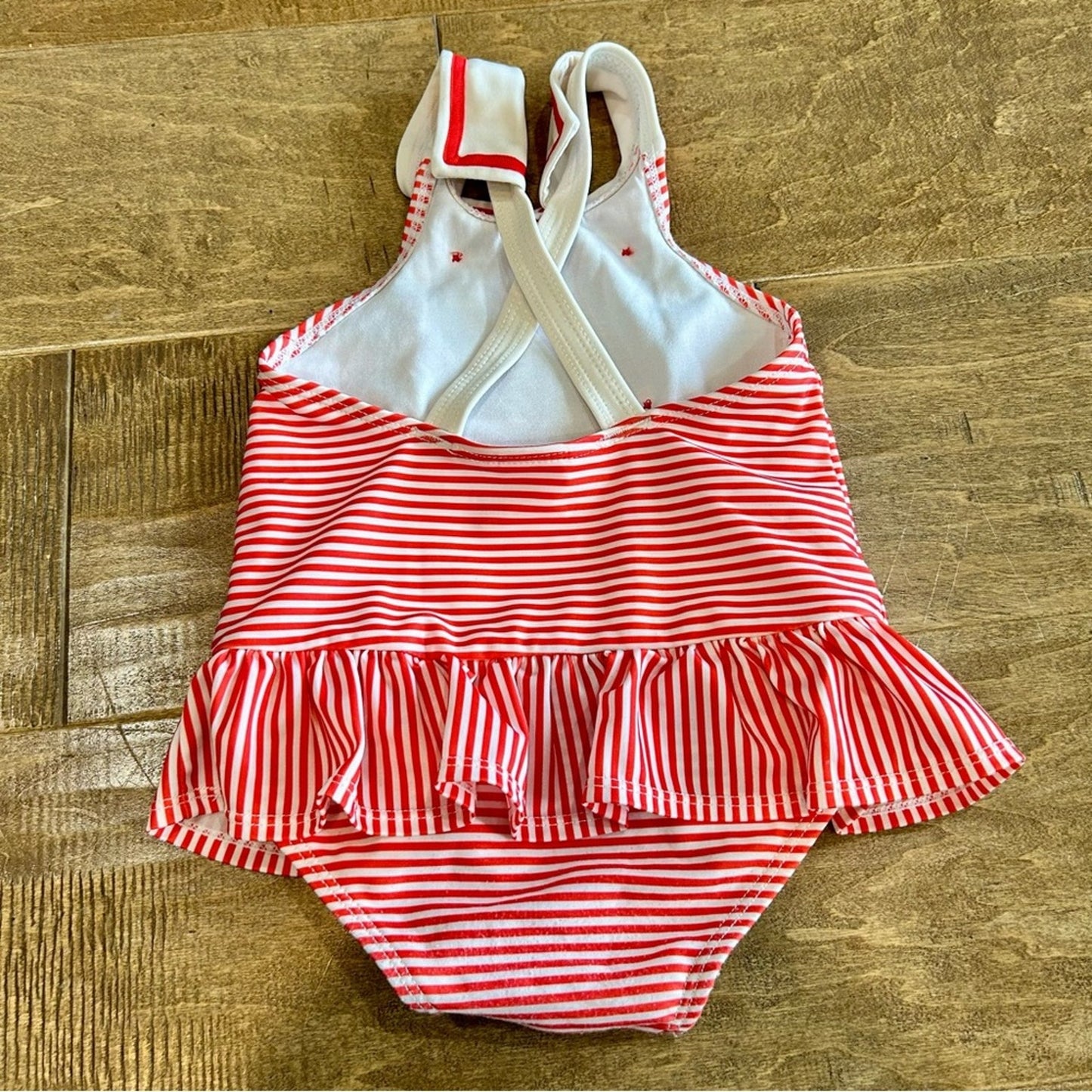 Gymboree Toddler Girls Gazebo Party Sailor One Piece Swimsuit Red 18-24 M EUC