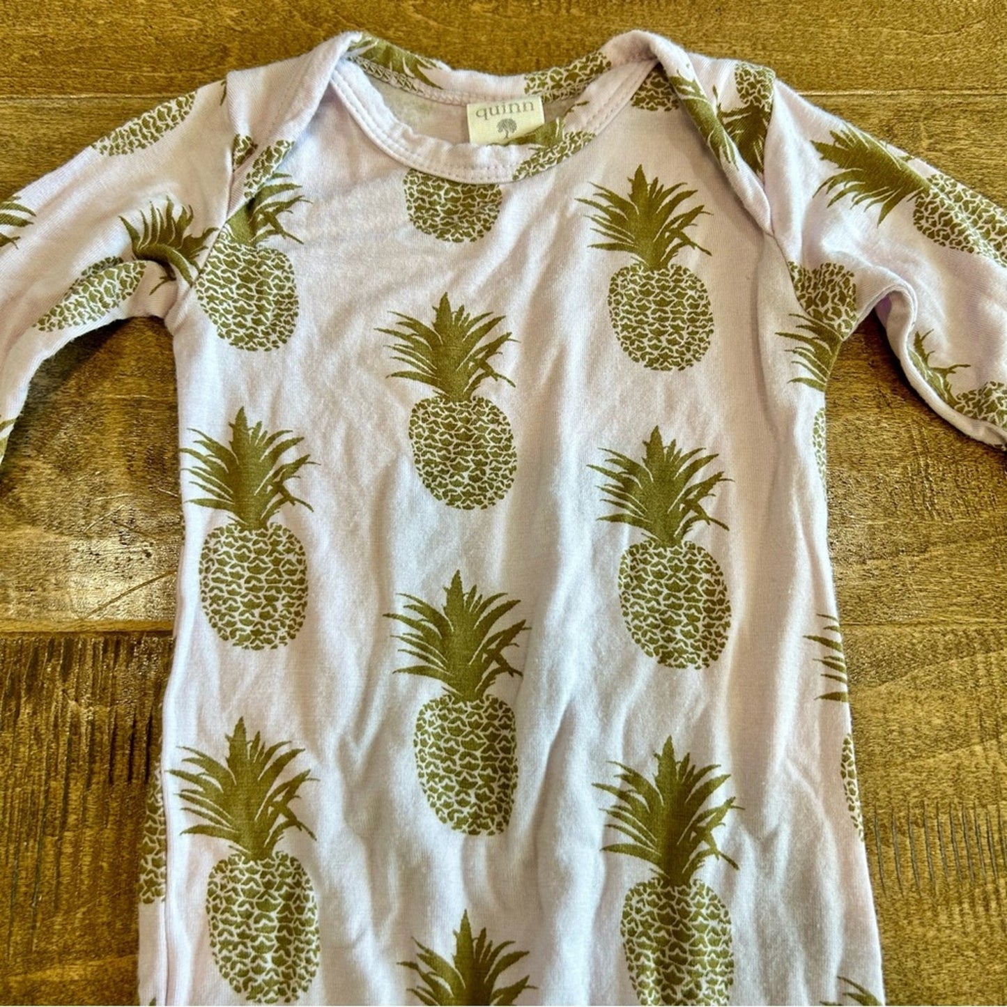 Kate Quinn Infant Girls Long Sleeve Pineapple Print Sleeper Purple 0-3 M EUC
