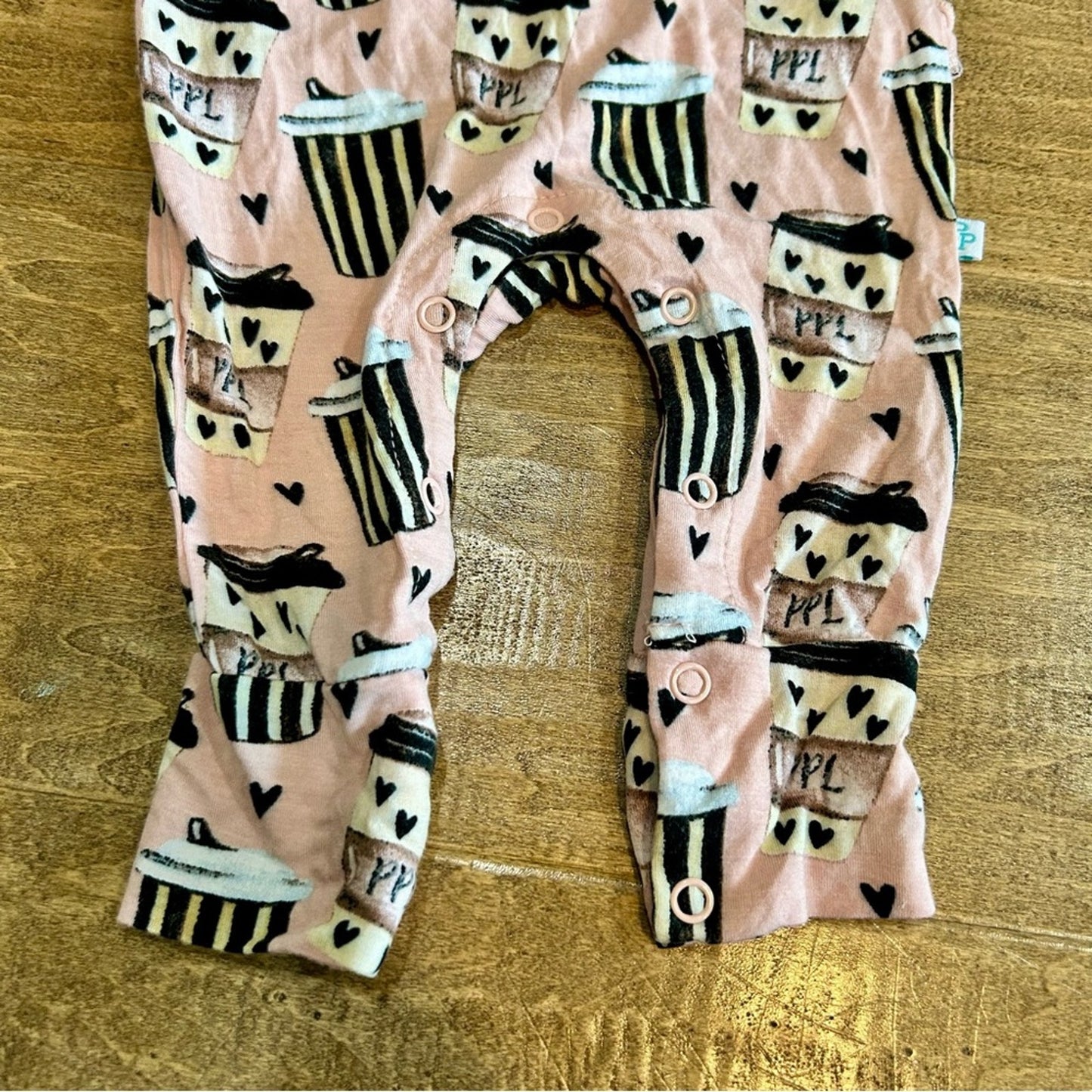 Posh Peanut Infant Girls PPL Coffee Romper Pink Size 6-9 M Cute Girly Ruffles