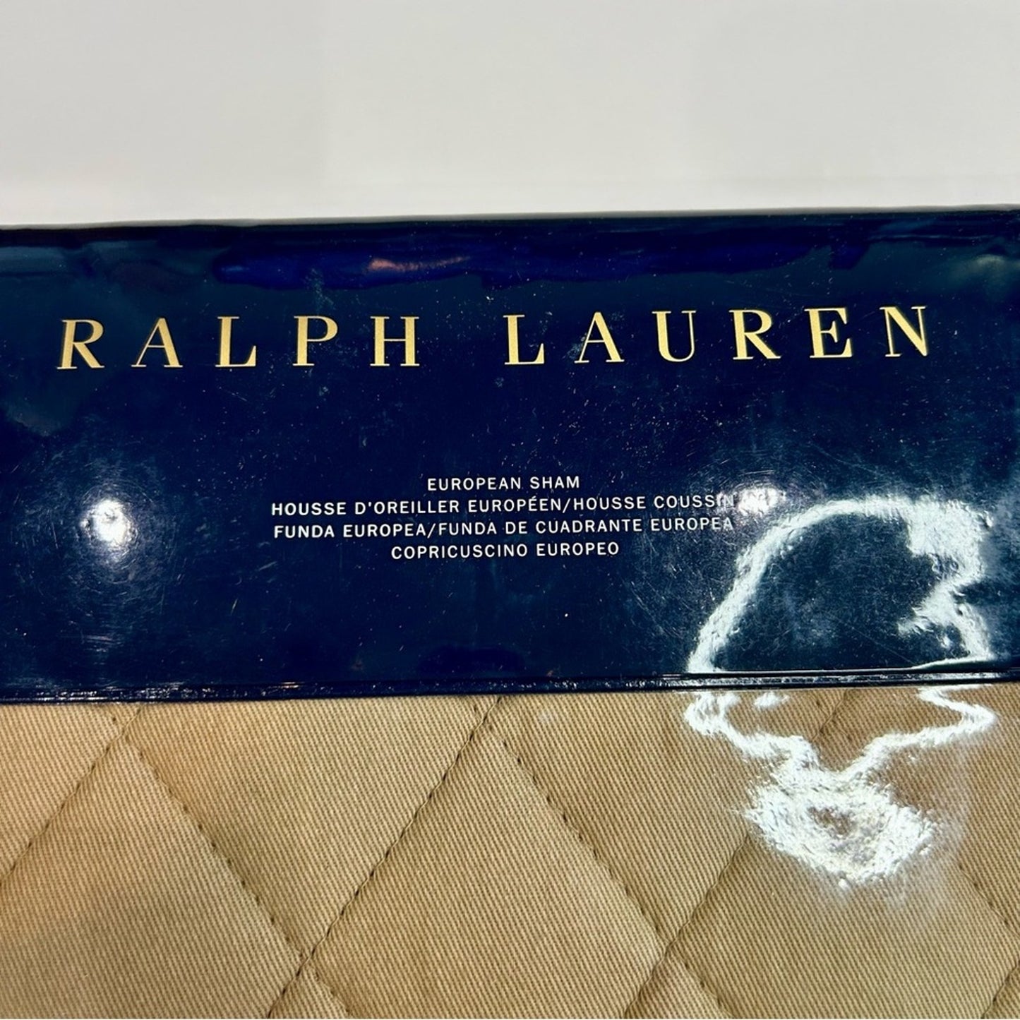 Ralph Lauren Home Cromwell Quilted Modern Equestrian European Sham Camel NEW