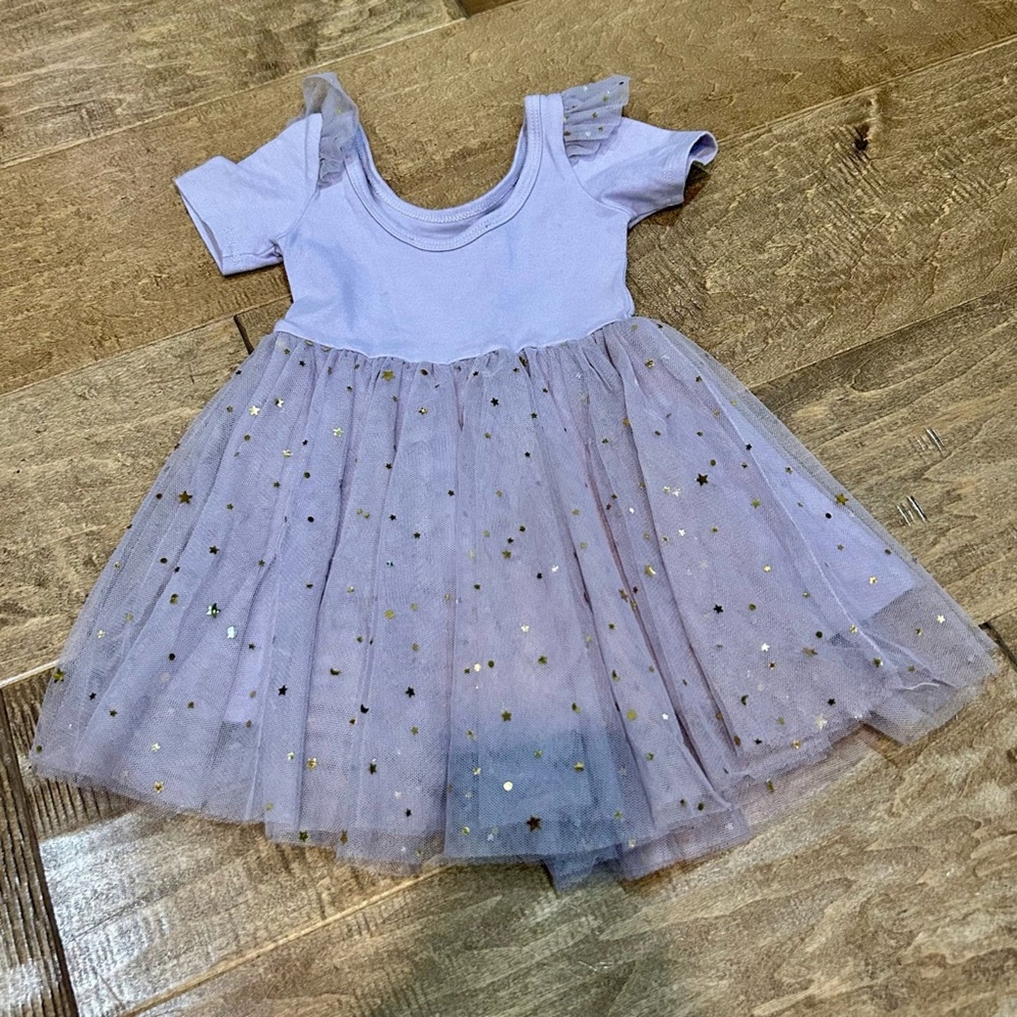 EleStory Girls Lovely In Lilac Short Sleeve Ballerina Dress Size 12-18 EUC Star