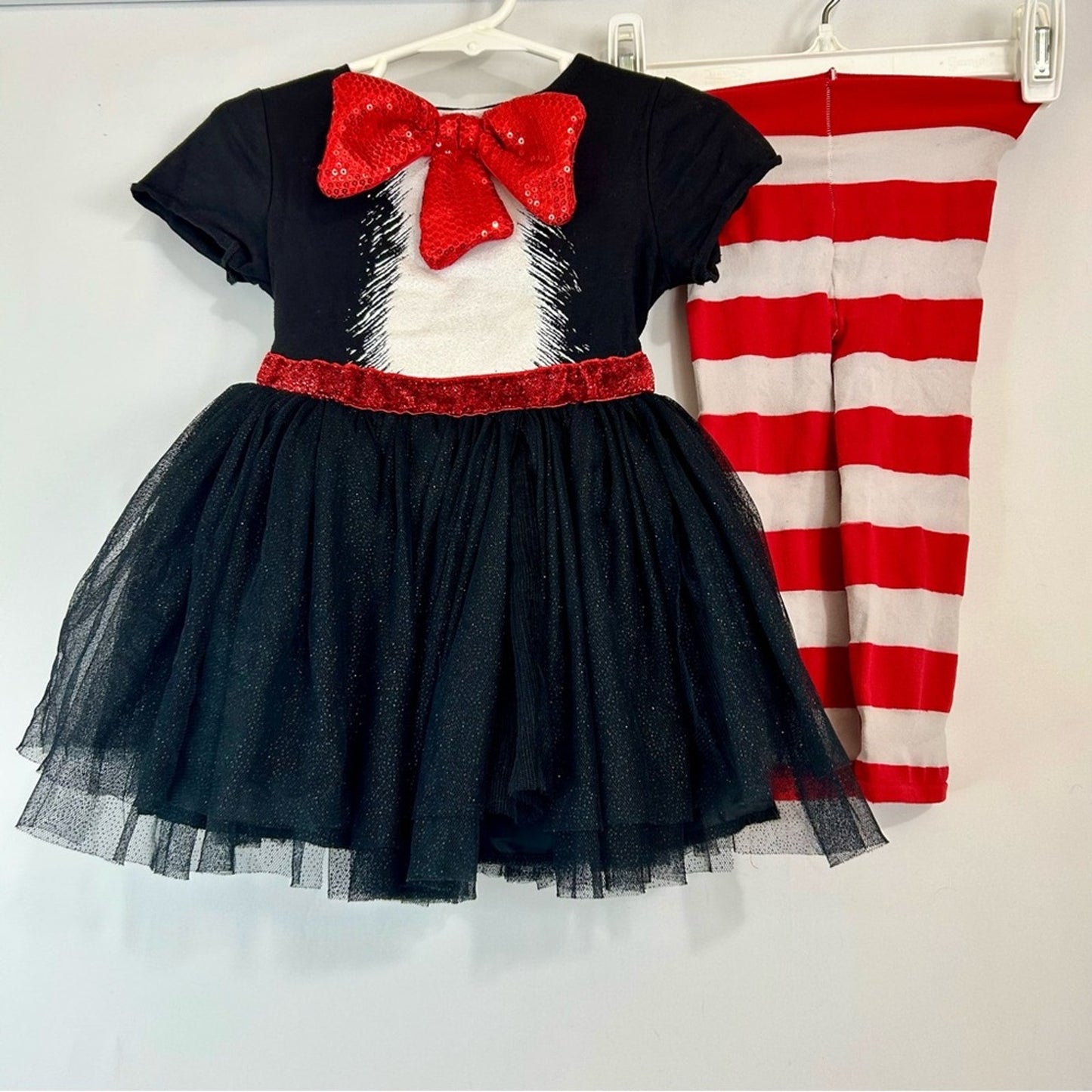 Dr. Seuss Toddler Girl Cat in the Hat Costume Outfit Red Black Size 2-4T EUC