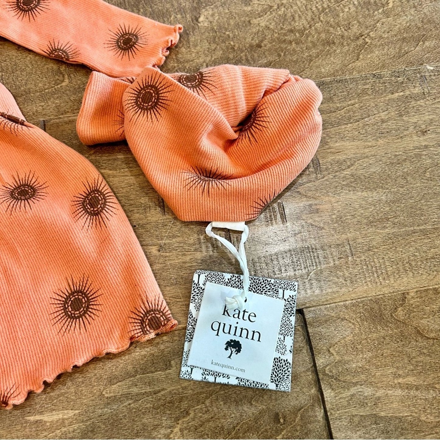 Kate Quinn Infant Girls Sun Prairie Dress w/ Headband and Hat Orange 3-6 M NWT