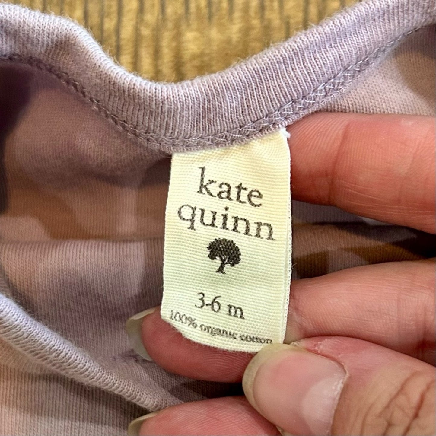 Kate Quinn Infant Girls Long Sleeve Organic Cotton Ruffle Bubble Onesie 3-6 M