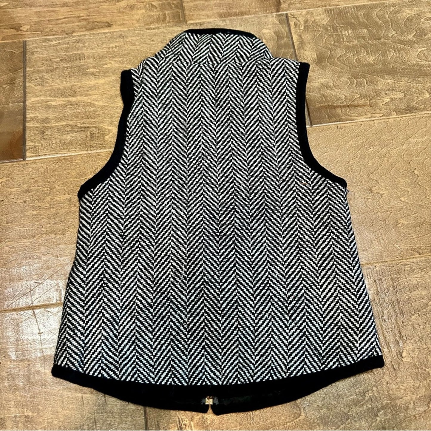 Toddler Girls Houndstooth Print Pocket Vest Black White Size XXS EUC Cute Girly