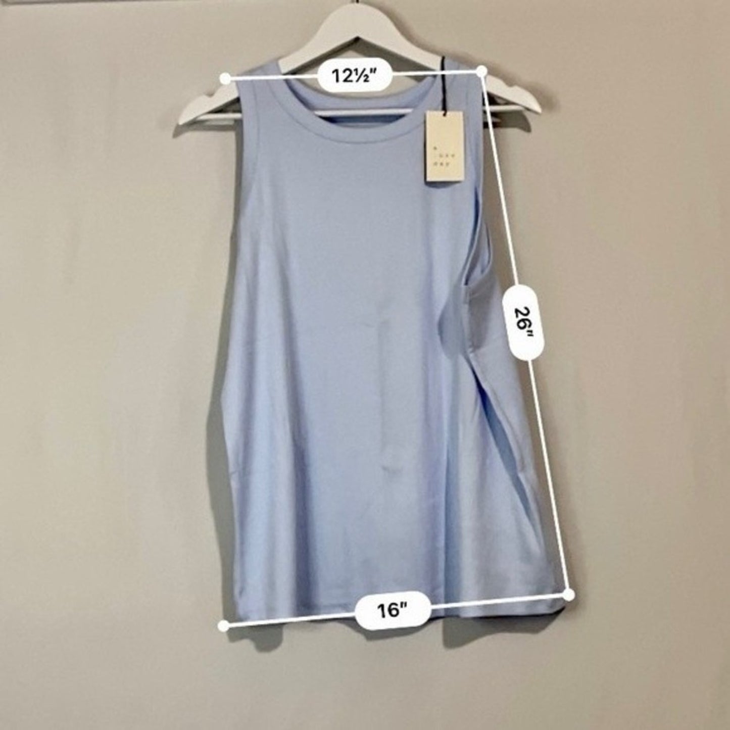 A New Day Women’s Basic Ribbed Tank Top Airy Blue NWT Cute Girly Casual Summer