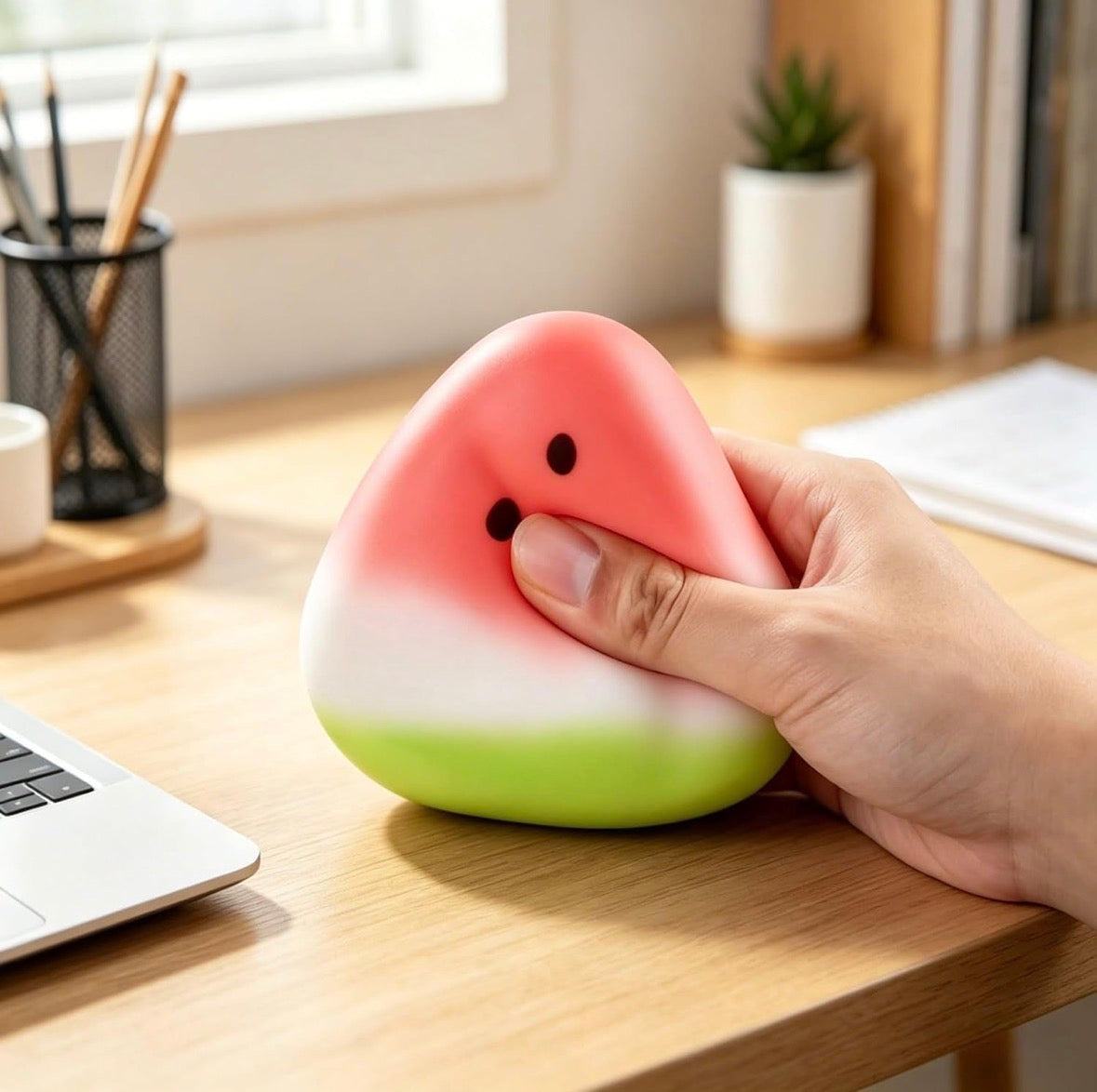 Mini Watermelon Squishy – Pink & Green