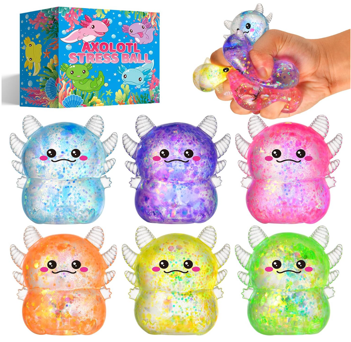 Glitter Axolotl Squishy
