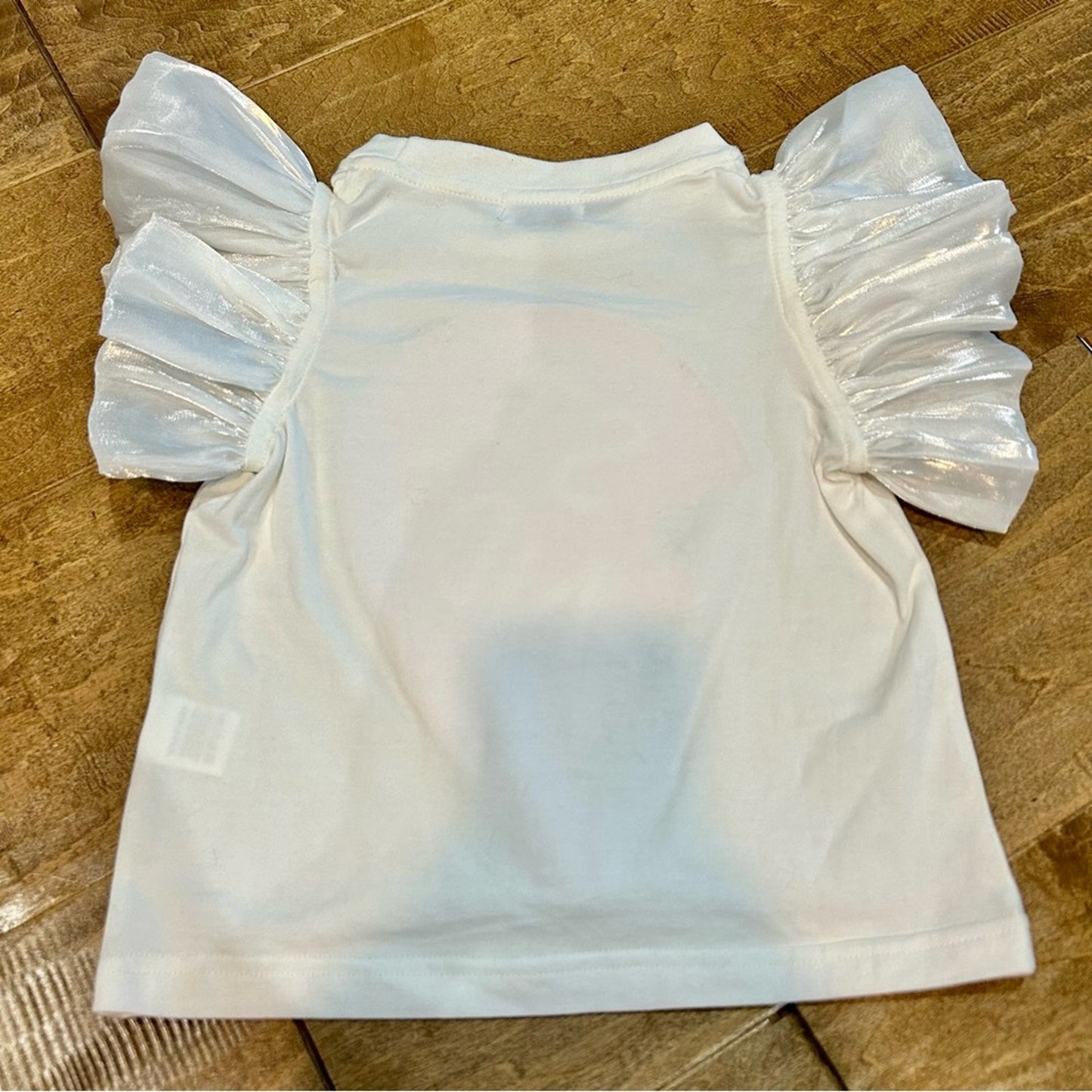 Lola + The Boys Girls Best Friends Heart T-Shirt White Pink Size 2 EUC Girly