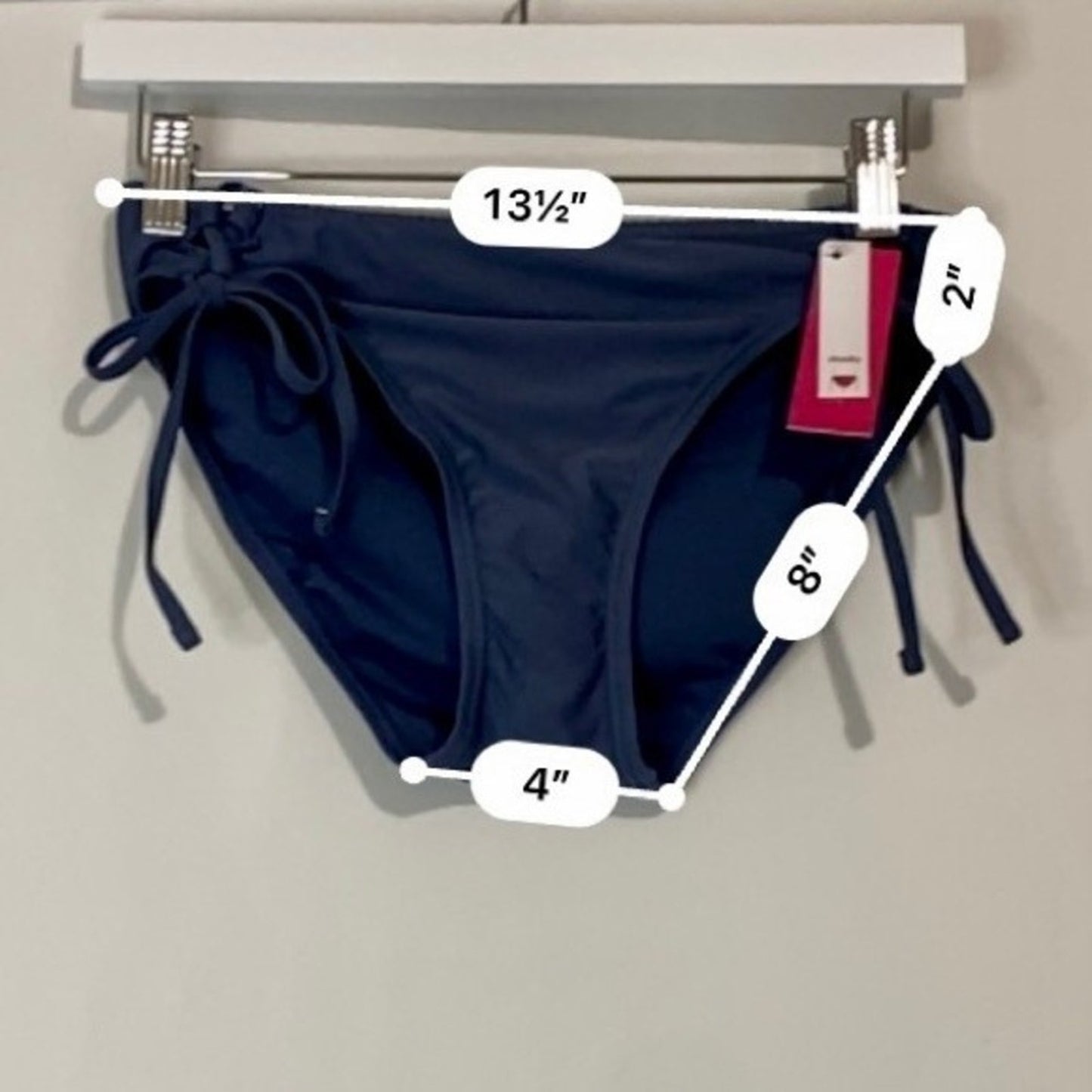 Xhilaration Women's Indigo Blue Cheeky Side Tie Bikini Bottom Size Large NWT