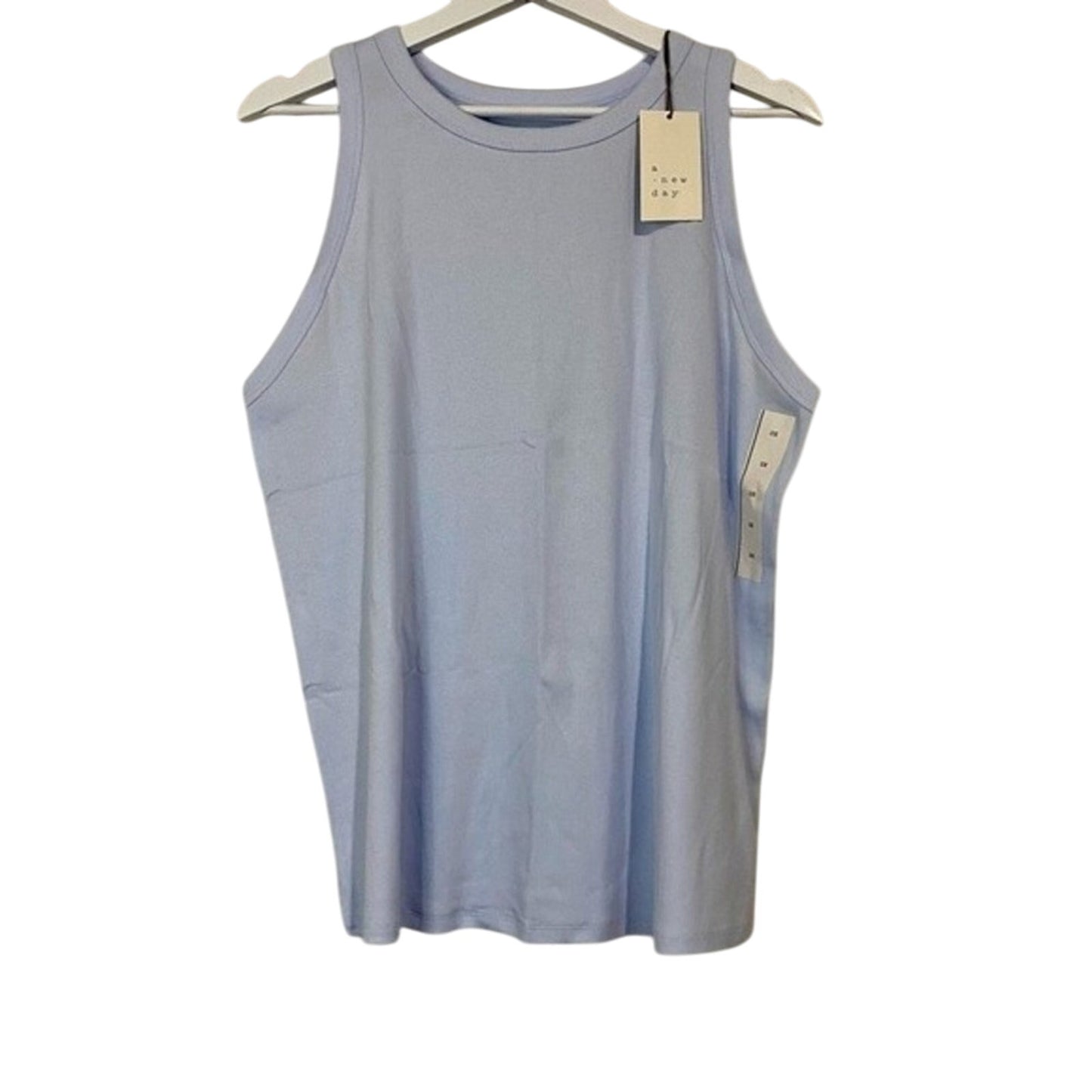 A New Day Women’s Basic Ribbed Tank Top Airy Blue NWT Cute Girly Casual Summer