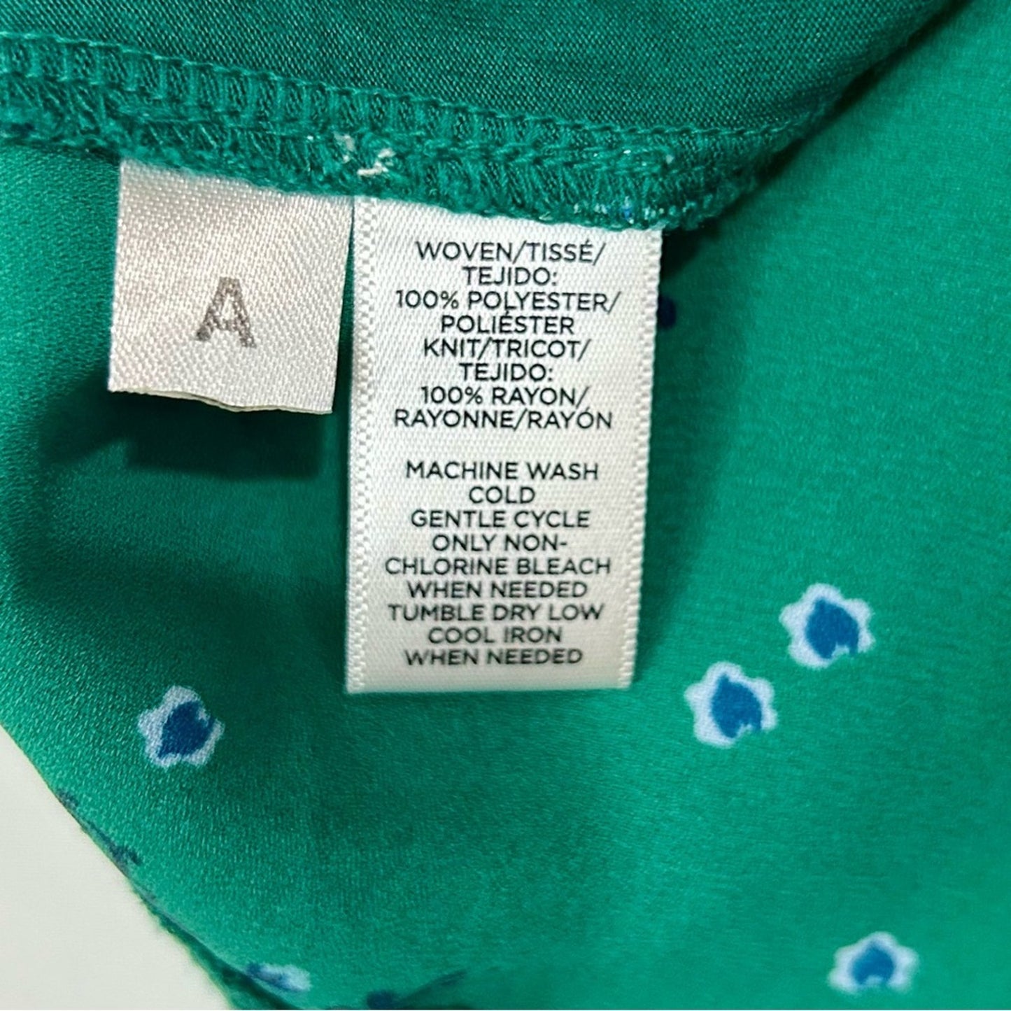 Ann Taylor Loft Women’s Sleeveless Print Knit Front Pleated Back Tank Green XS