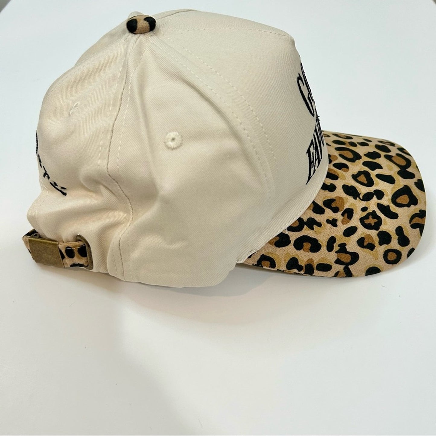 God’s Favorite Women’s Two Tone Canvas Cotton Baseball Hat Cap Leopard Tan New