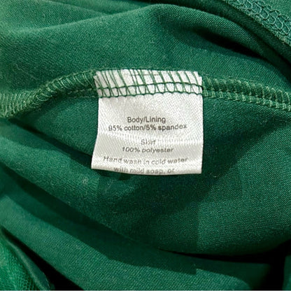 Ele Story Girls Mistletoe Ballerina Dress Green Size 12-18 M EUC Stars Tulle