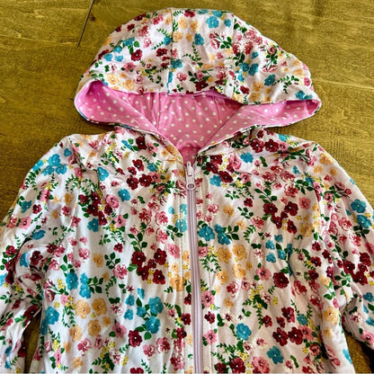 Posh Peanut Girls Long Sleeve Eloise Floral Polka Dot Jacket Purple Size 2T EUC