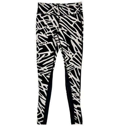 Nike Women’s Dri-Fit Leggings Black White Geometric Print Small EUC Activewear
