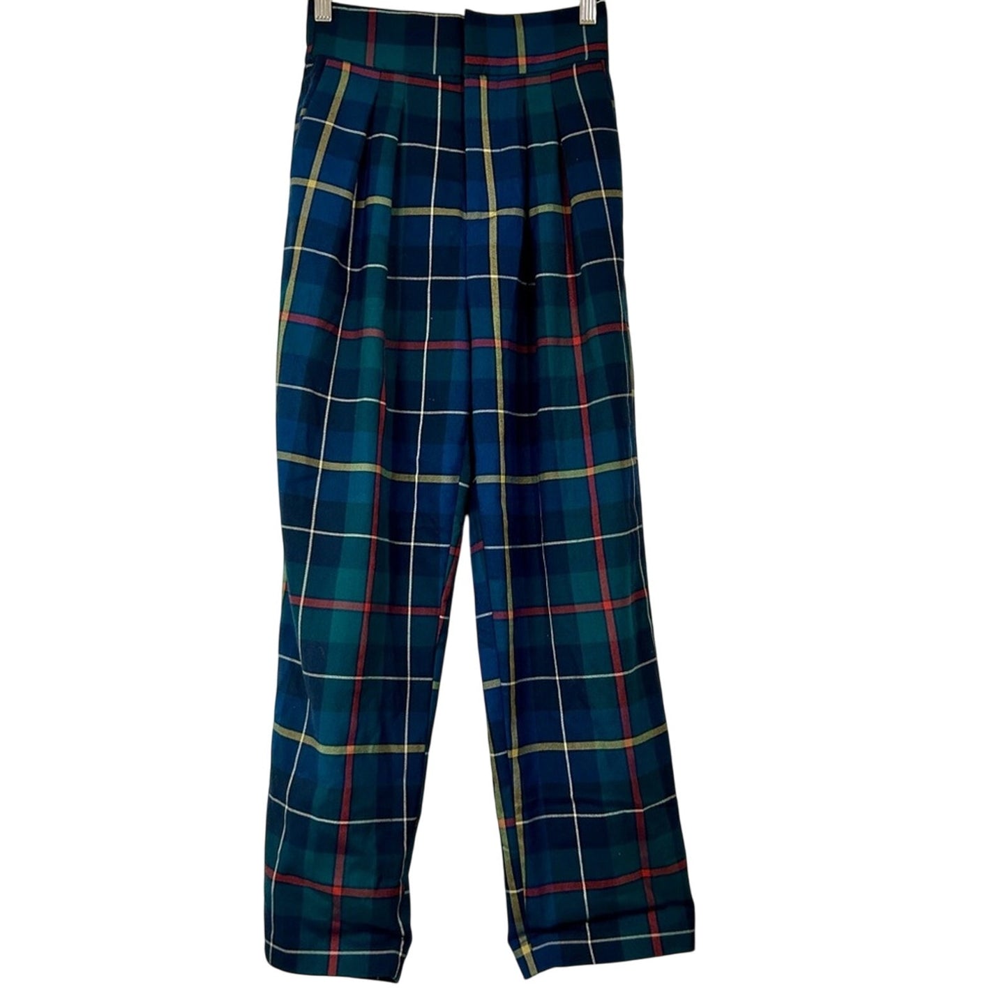 Urban Outfitters Women’s Paige Pleated Cropped Straight Leg Trouser Pant Green