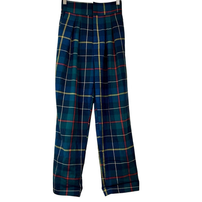 Urban Outfitters Women’s Paige Pleated Cropped Straight Leg Trouser Pant Green