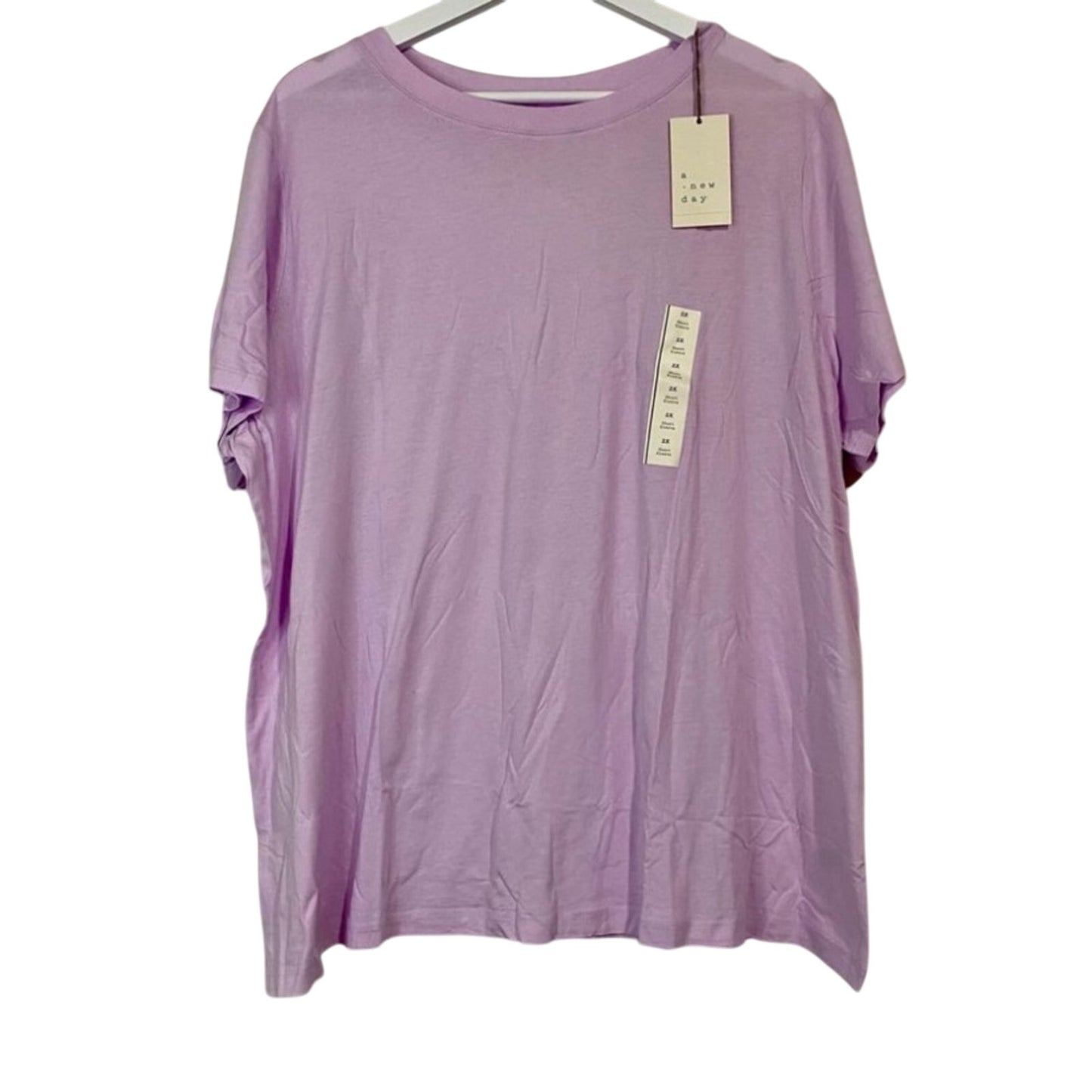 A New Day Women’s Crewneck Short Sleeve Basic Tee Light Purple Size 2X NWT