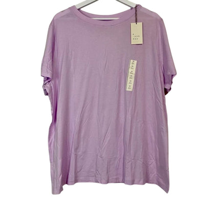 A New Day Women’s Crewneck Short Sleeve Basic Tee Light Purple Size 2X NWT