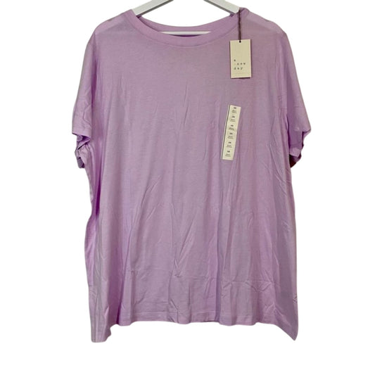 A New Day Women’s Crewneck Short Sleeve Basic Tee Light Purple Size 2X NWT