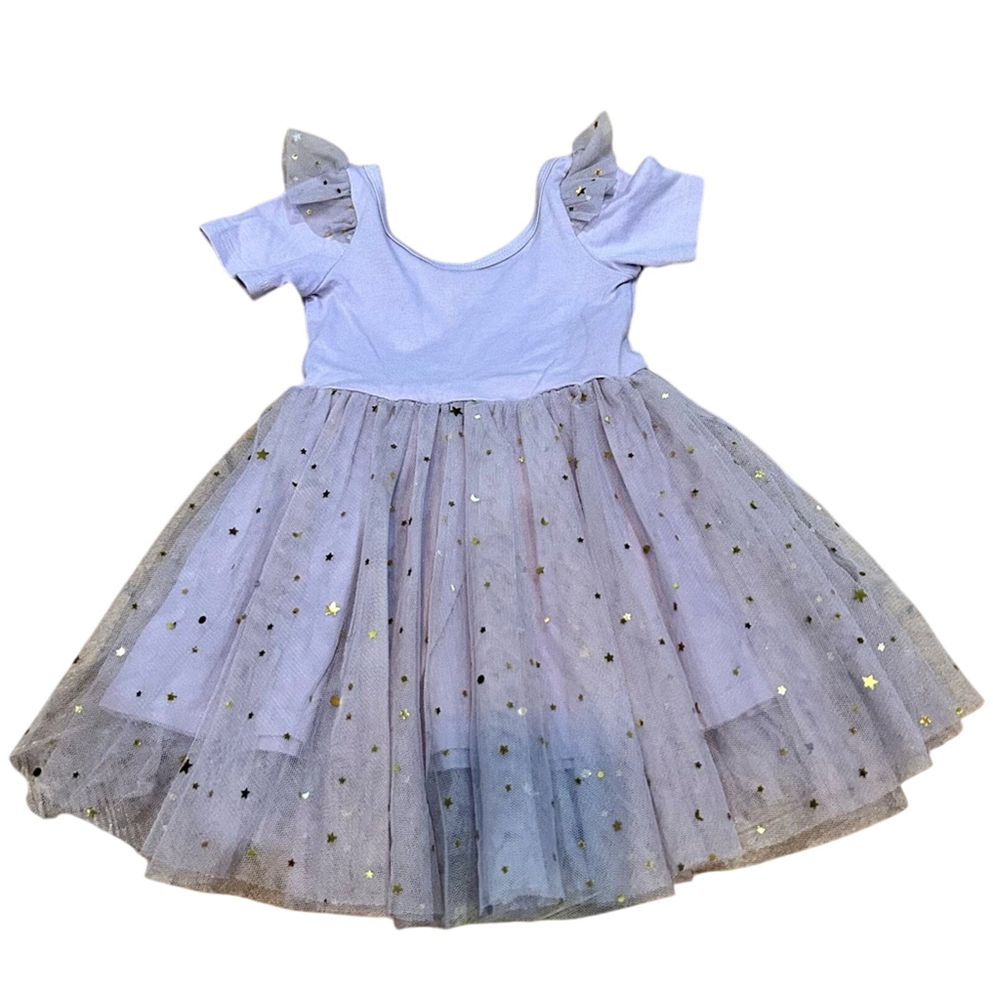 EleStory Girls Lovely In Lilac Short Sleeve Ballerina Dress Size 12-18 EUC Star