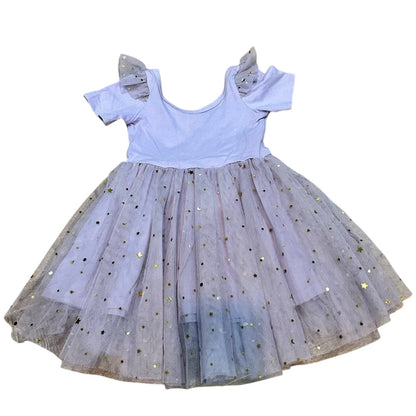 EleStory Girls Lovely In Lilac Short Sleeve Ballerina Dress Size 12-18 EUC Star