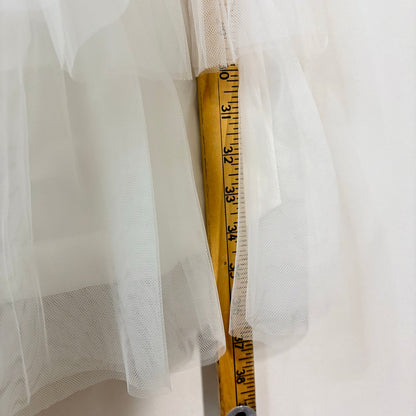 Miss Veil Women’s Layered Tulle Double V Neck Mini Dress White Size XL NWT