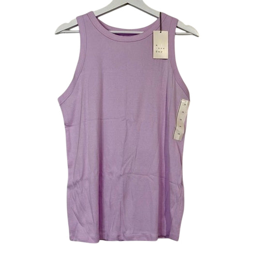 A New Day Women’s Basic Ribbed Tank Top Purple NWT Classic Staple Cute Girly