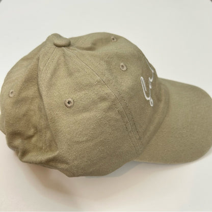Salty Embroidered Vintage Washed Cotton Baseball Cap Hat Tan White NEW Cute