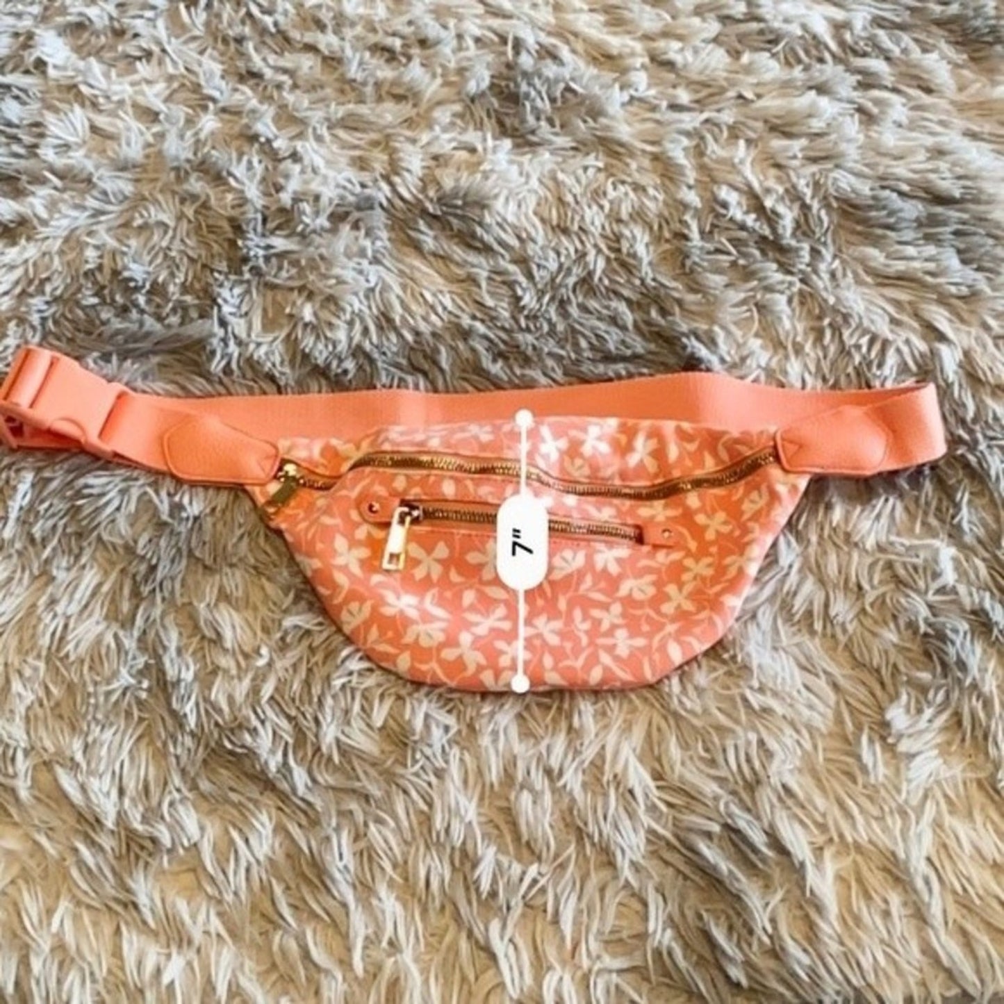 A New Day Women’s Floral Belt Bag Peach NWT Cute Girly Stylish Summer Outdoor