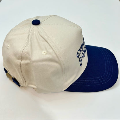 Expensive & Difficult Women’s Two Tone Canvas Cotton Baseball Hat Cap Tan Navy