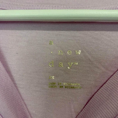 A New Day Women’s Crewneck Short Sleeve Basic Tee Light Purple Size 2X NWT