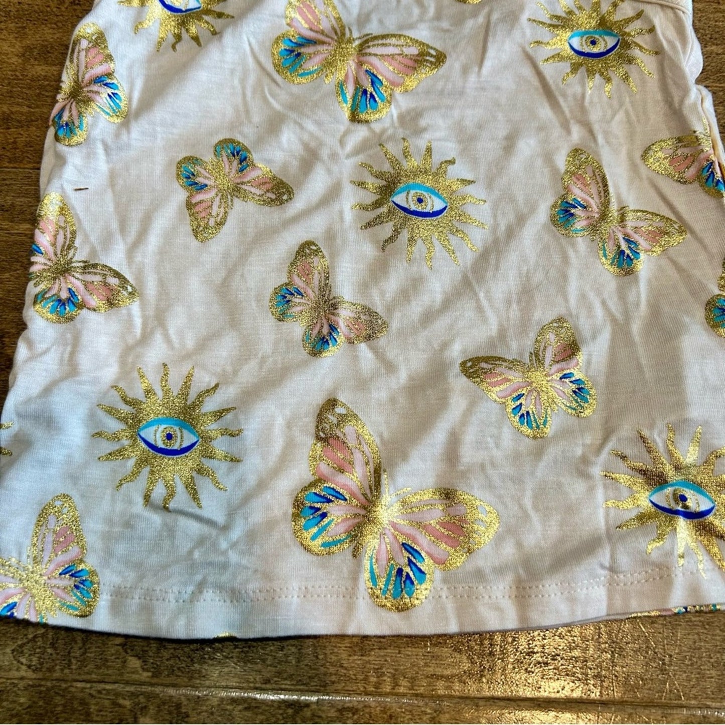 Posh Peanut Girls Tulle Cami Pandora Print Tank Tan Gold Size 2T NWT Butterfly