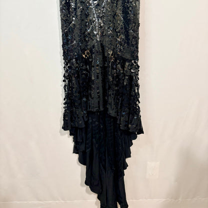 Mandalay Women’s Sleeveless Sequin Hi Low Formal Gown Dress Black Size 6 NWT