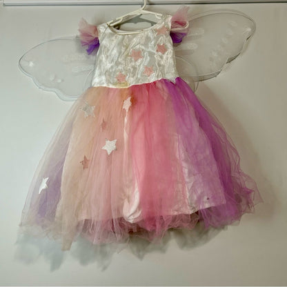 Pottery Barn Kids Light Up Fairy Tutu Costume with Tooth Fairy Wings Size 4-6
