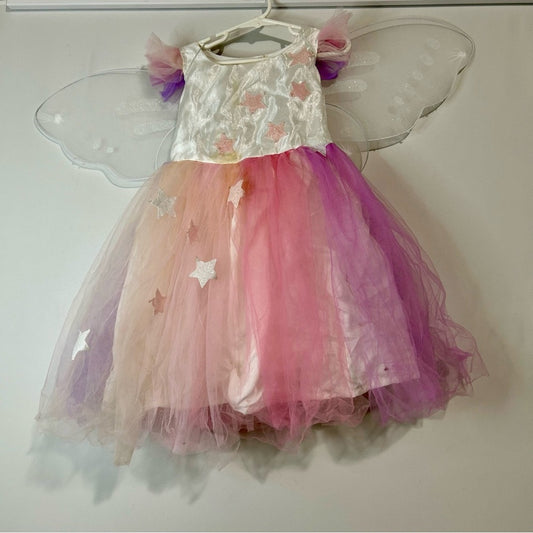 Pottery Barn Kids Light Up Fairy Tutu Costume with Tooth Fairy Wings Size 4-6