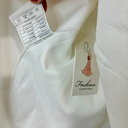 Women’s Satin Pearl Neckline Lace Up Back Mini Formal Dress Ivory XS / Small NWT