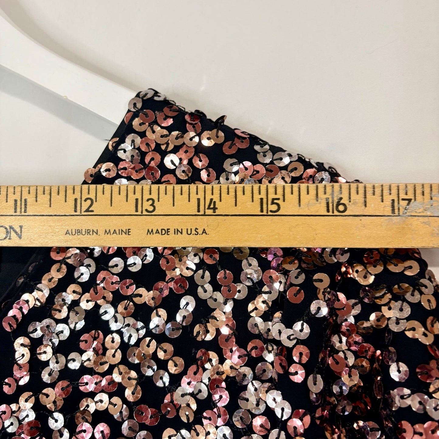 Vince Camuto Sequin Cocktail Party Dress Black Pink Silver Sparkle Size 8 EUC