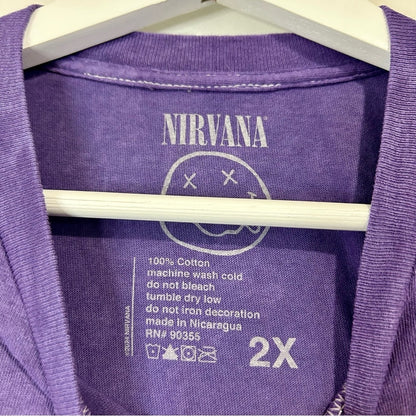 Nirvana Unisex In Utero Crewneck Graphic T-Shirt Purple 3X NWOT Grunge Band 90s