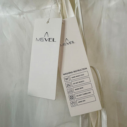 Miss Veil Women’s Layered Tulle Double V Neck Mini Dress White Size XL NWT