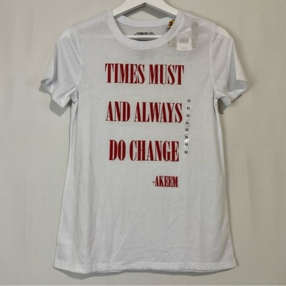 Coming to America Times Must And Always Do Change - Akeem Graphic Tee White NWT