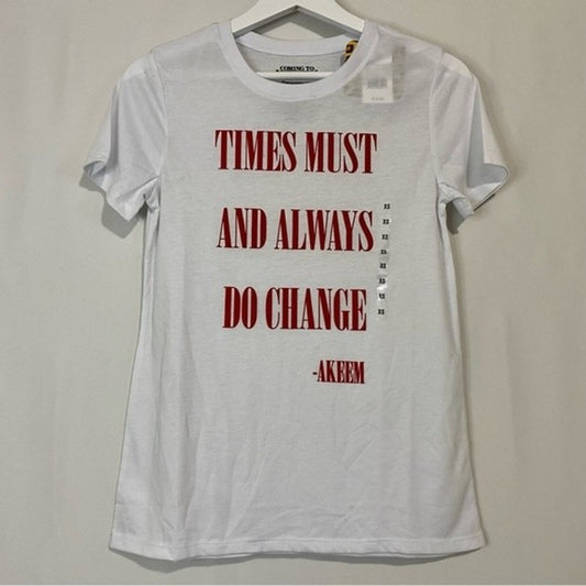 Coming to America Times Must And Always Do Change - Akeem Graphic Tee White NWT