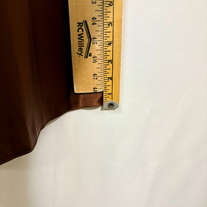 Miss Veil Satin Tea Length Dress Bow Detail Double V Neck Formal Brown Small NWT