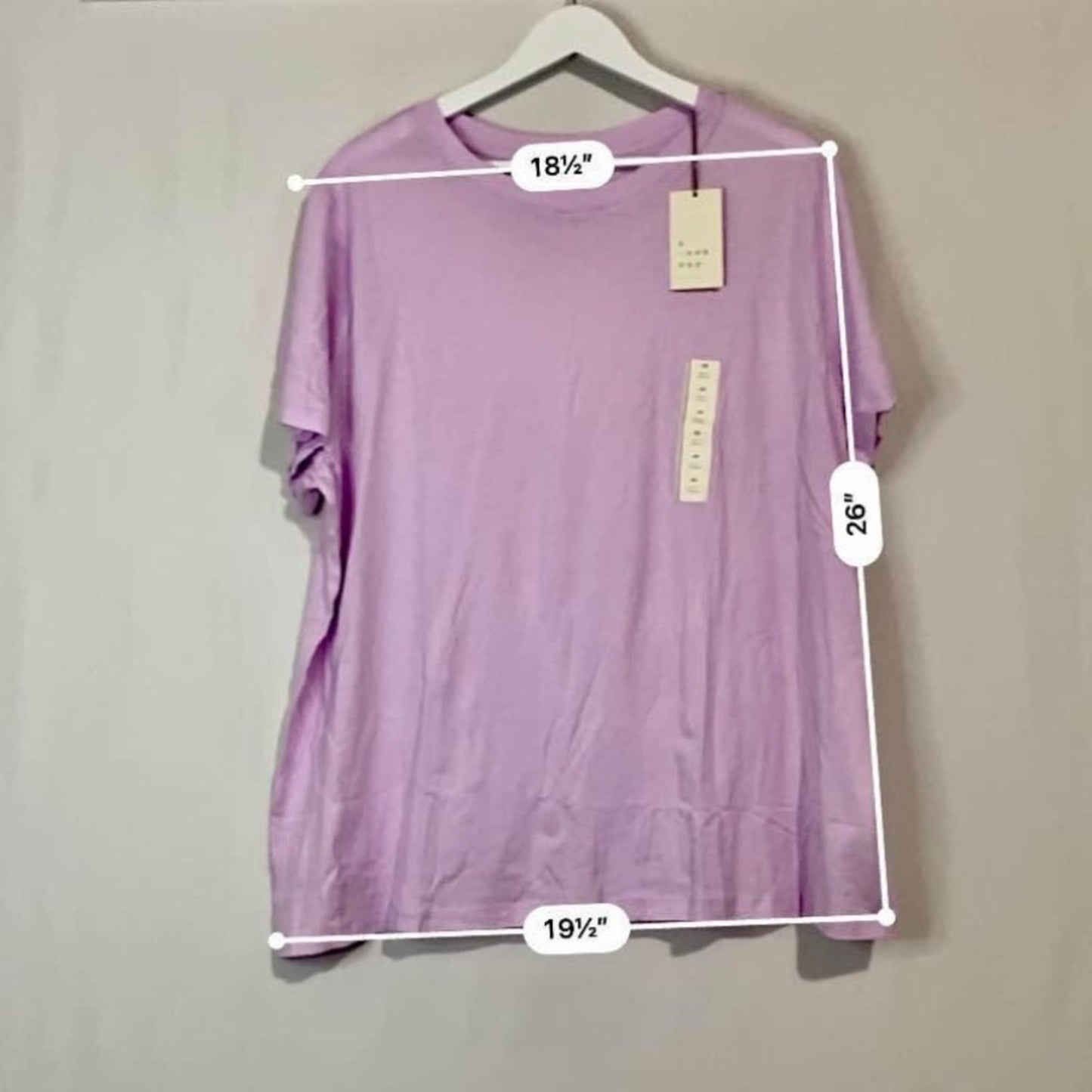 A New Day Women’s Crewneck Short Sleeve Basic Tee Light Purple Size 2X NWT