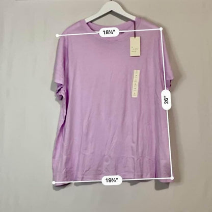 A New Day Women’s Crewneck Short Sleeve Basic Tee Light Purple Size 2X NWT