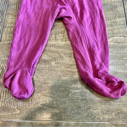 Kate Quinn Infant Girls Long Sleeve Footie Sleeper Raspberry Size 3-6 M EUC Cute