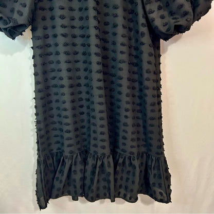 Ghospell Women’s Sansa Maxi Textured Long Sleeve Ruffle Dress Black Size Med NWT