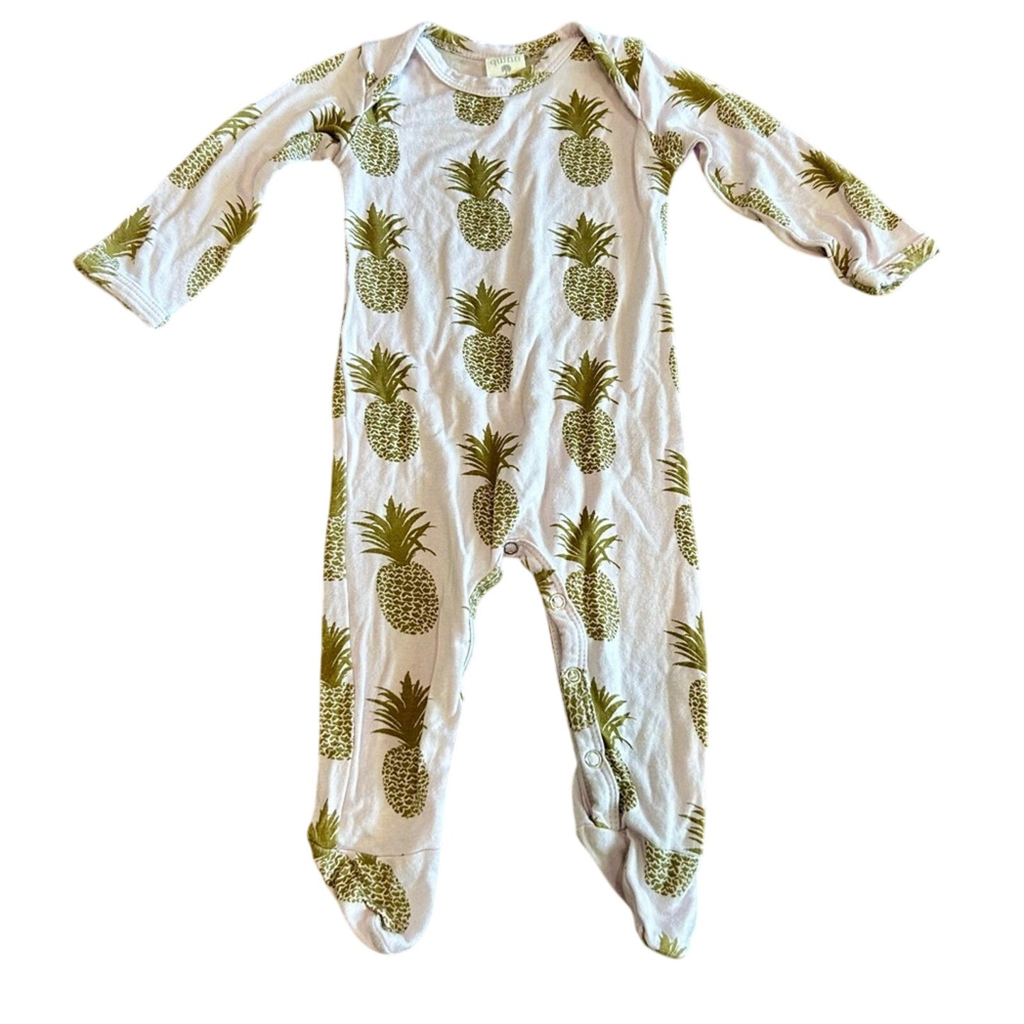 Kate Quinn Infant Girls Long Sleeve Pineapple Print Sleeper Purple 0-3 M EUC